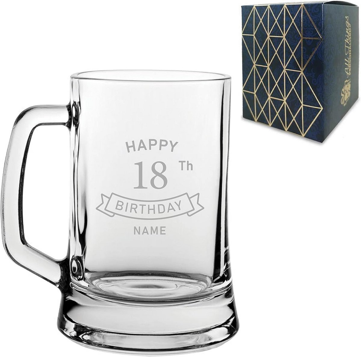 Gegraveerd Bierpul Verjaardagscadeau met Naam in Geschenkdoos