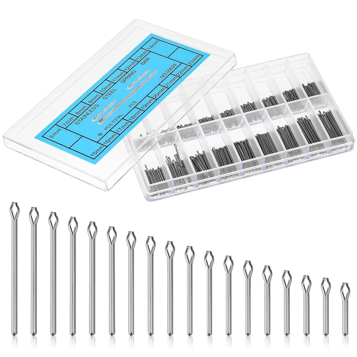 Stuks Horlogeband Splitpennen Zilver Roestvrij Staal Horlogeband Horloge Stiftjes Link Cotter Pins Horloge Reparatie Gereedschap 360 stuks 6-23 mm