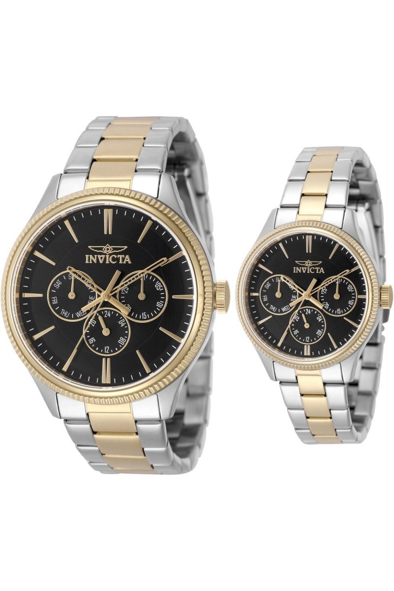 Invicta Specialty 49958 Horloge - Waterdicht - Analoog - Quartz Uurwerk - Roestvrij Staal met zwarte Wijzerplaat - 42mm