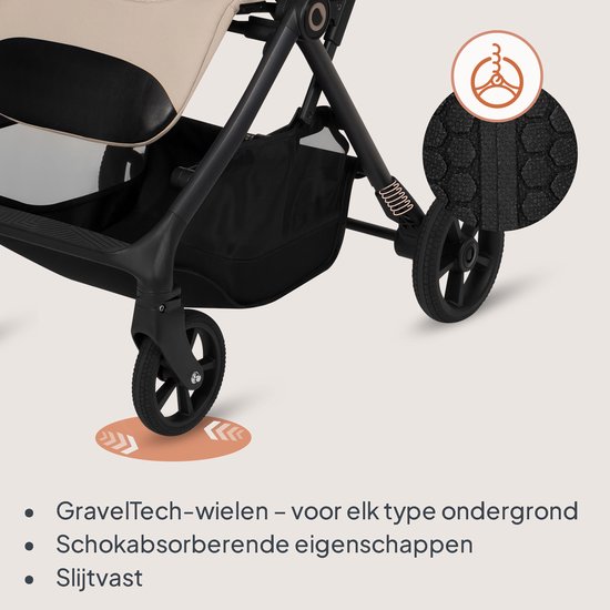 Lionelo Tansi Buggy - GravelTech Wielen - Inklapbaar Auto-Folding Systeem - Geschikt voor 6 Maanden tot 4 Jaar - Hoge Zitting tot 92 cm - 3-Stand Rugleuning - Dri-Seat Comfort - Inclusief Muggennet & Bekerhouder — afbeelding 2