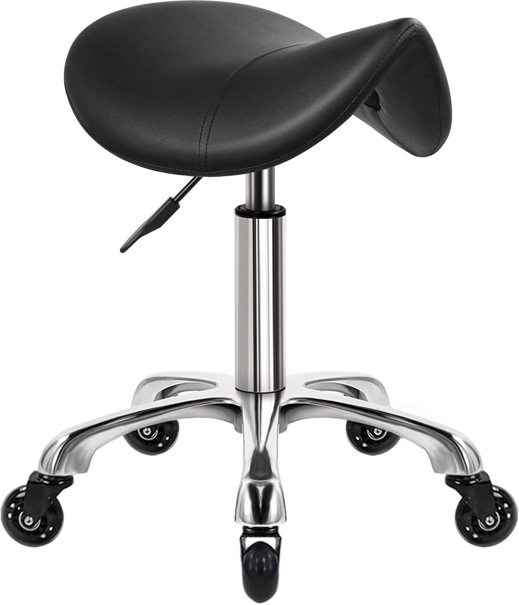 Zadelkruk op Wielen - Kapperskruk Ergonomisch - Tabouret - Verstelbaar