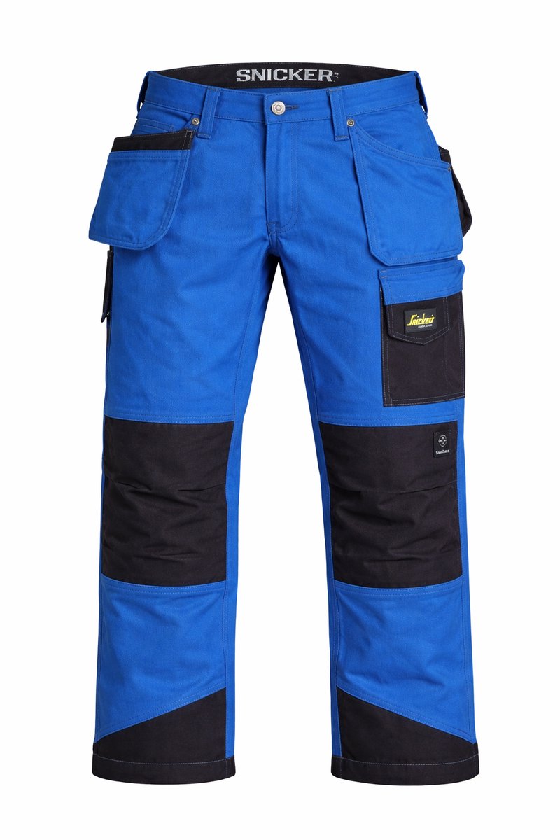 Werkbroek Snickers Workwear 3314 Craftsmen Canvas+ – Met Holsterzakken – Ocean/Black (1704) – Maat 100
