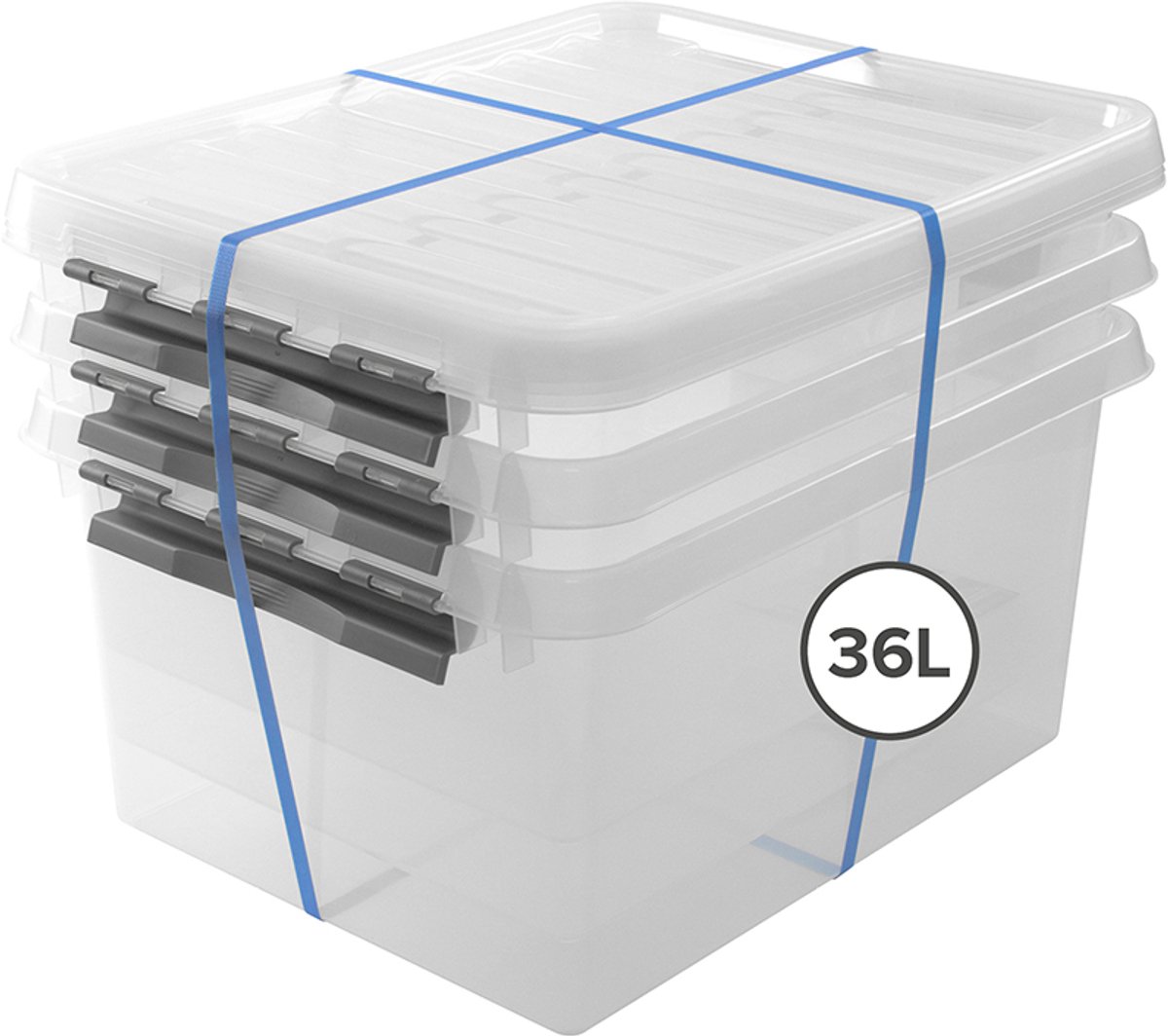 Sunware opbergbox Q-Line 36L 3 stuks transparant