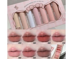 GEGE BEAR Lipstift Matte Set – 7 Kleuren – Lip Mousse Lip Tint Cadeauset – Fluweelzachte Finish - Geschenkset - Lipstiften