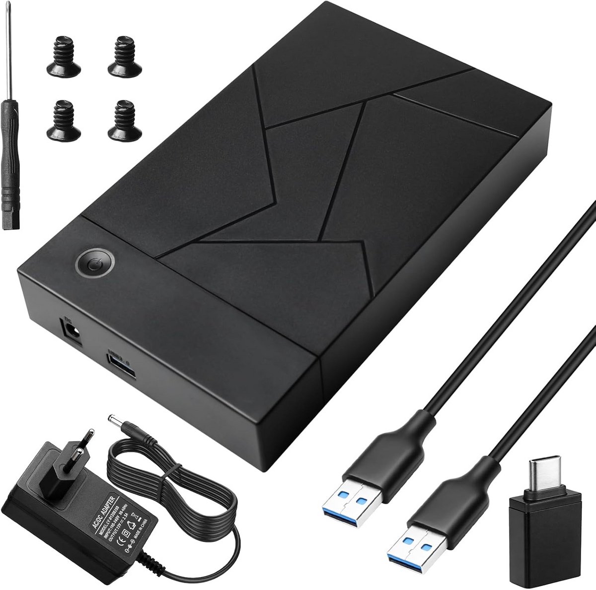 Externe Behuizing voor 2.5'' en 3.5'' SATA SSD en HDD met USB 3.0