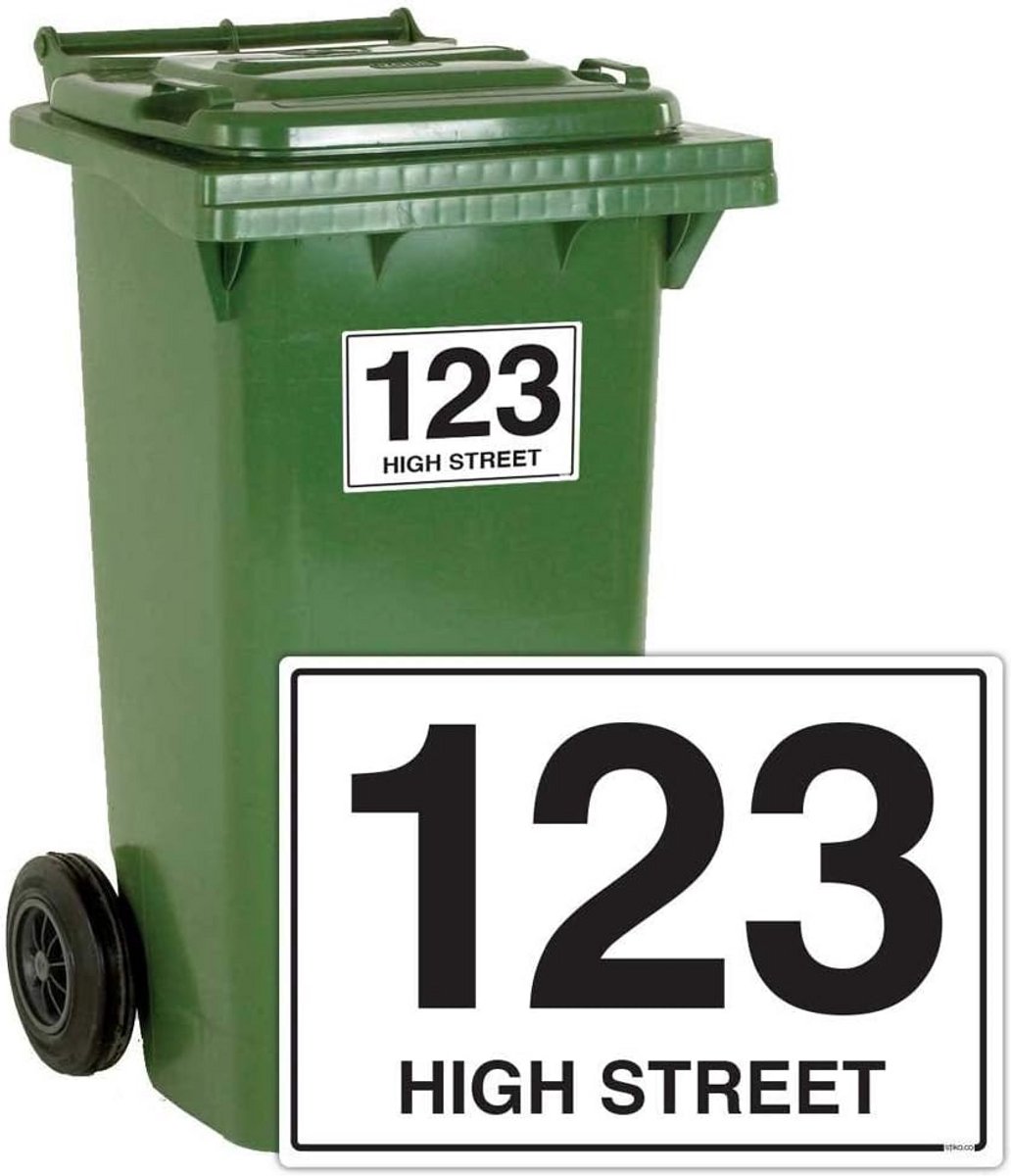 Set van 4 Waterdichte Huisnummerstickers voor Containers en Afvalbakken - Zelfklevend