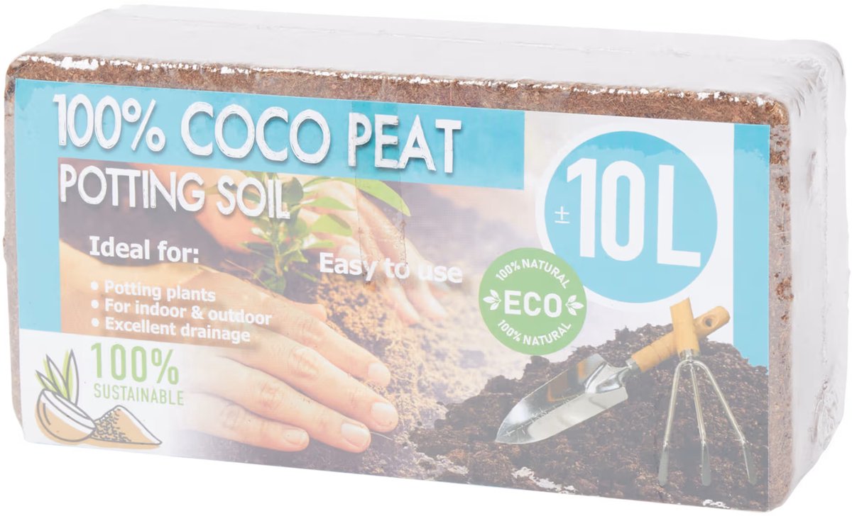 Coco Coir Blokken 2x10L – Kokos Potgrond – 20L – Voor Binnen & Buiten Planten – Eco Friendly