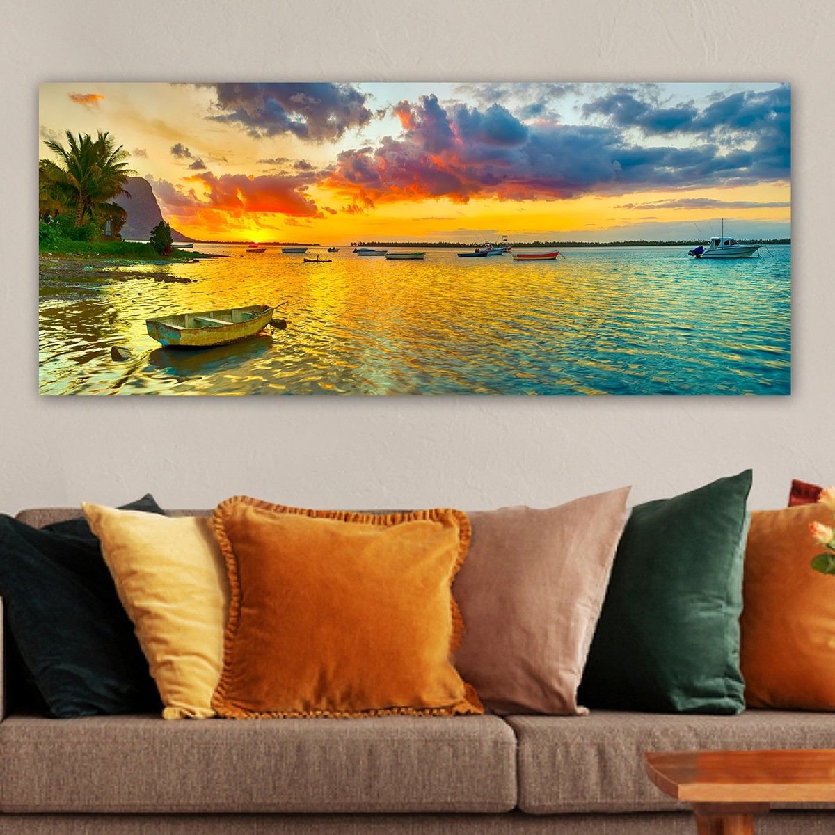 Asir - Decoratief schilderij op canvas - Veelkleurig - 100% CANVAS - 50 x 120 cm