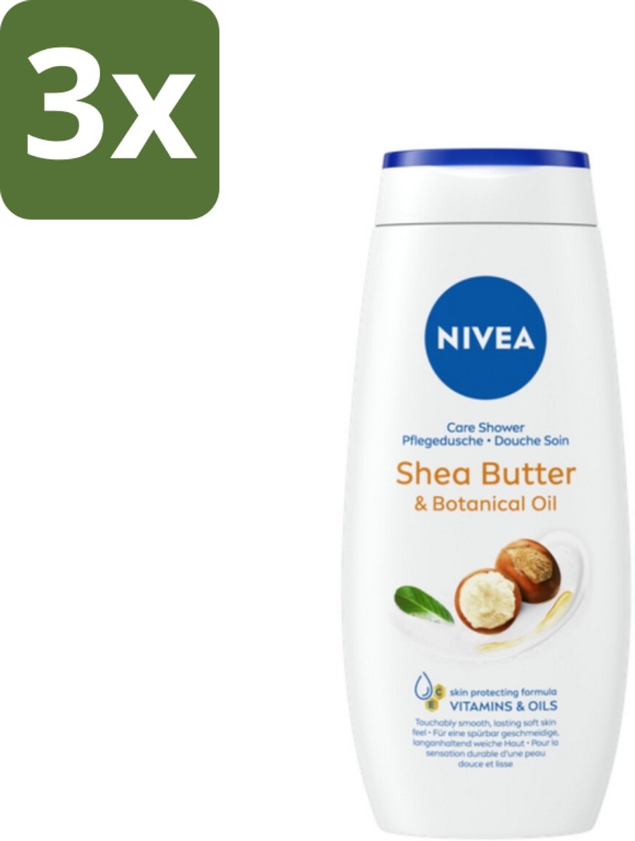Nivea - Douchegel - Shea Butter & Botanical Oil - 250 ml - Bulkverpakking - 3 stuks