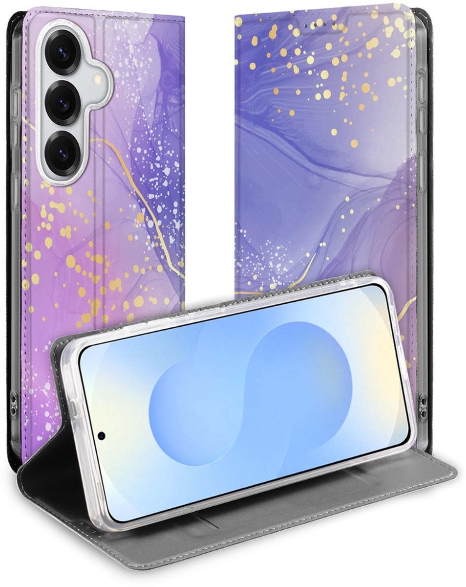 Samsung Galaxy S26 Bookcase Watercolor Paars