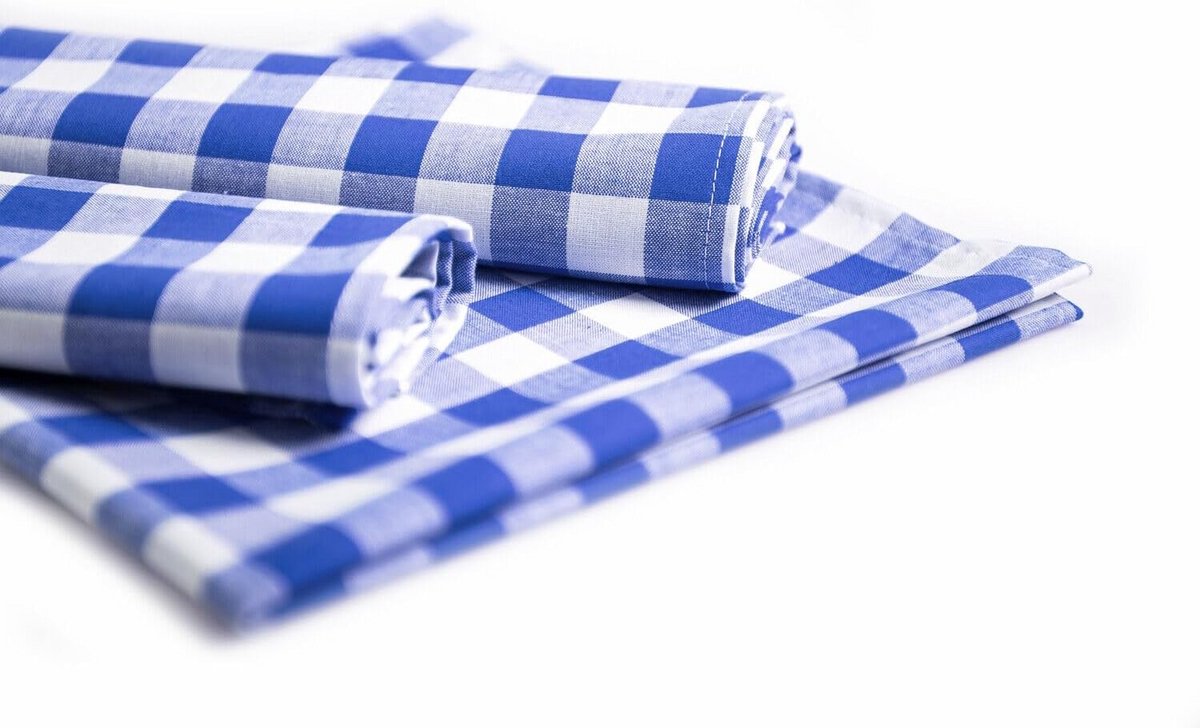 Set van 6 Katoenen Geruite Servetten 40x40 cm Boerderijstijl
