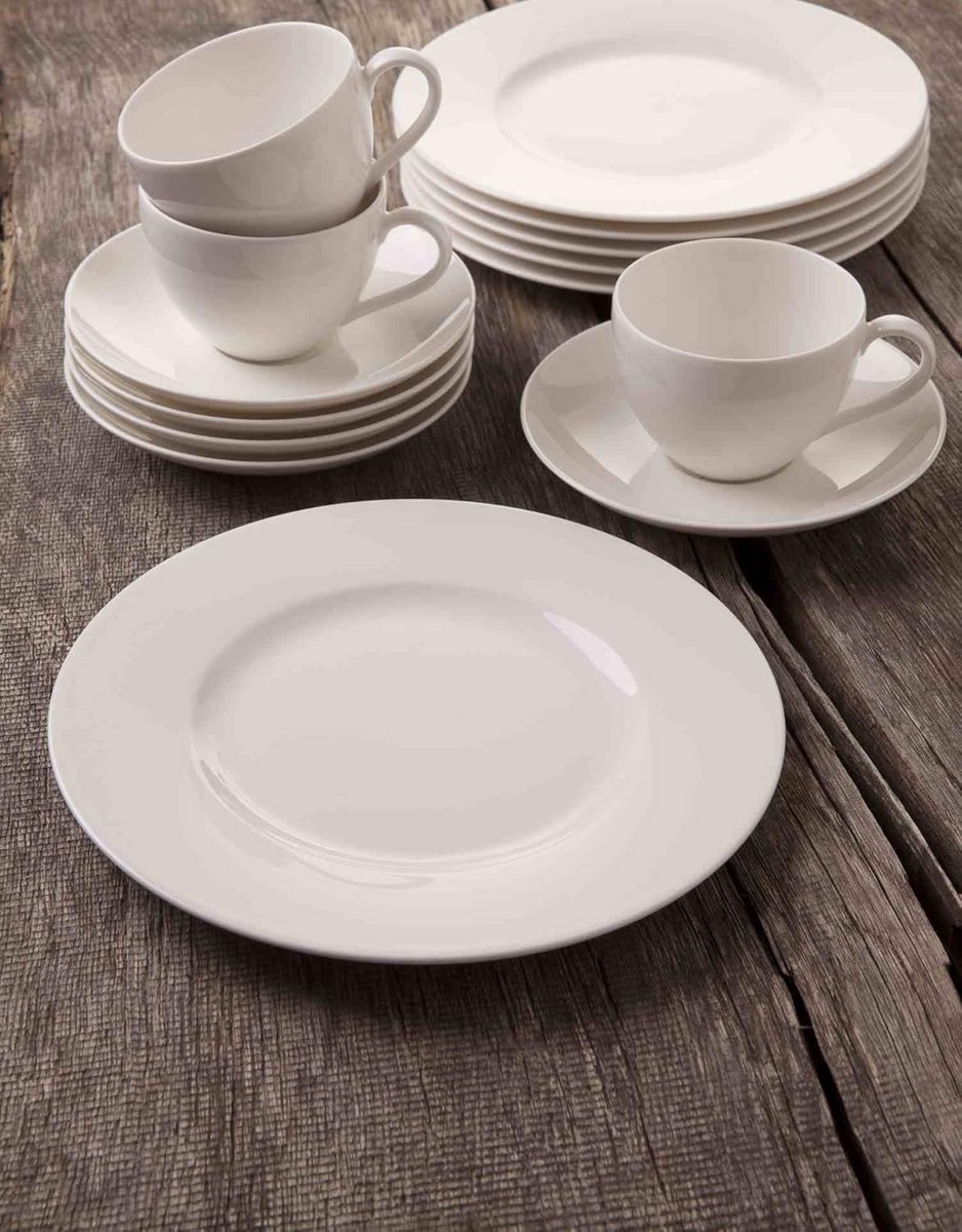 18-delige Witte Koffieservies Set voor 6 Personen Porselein