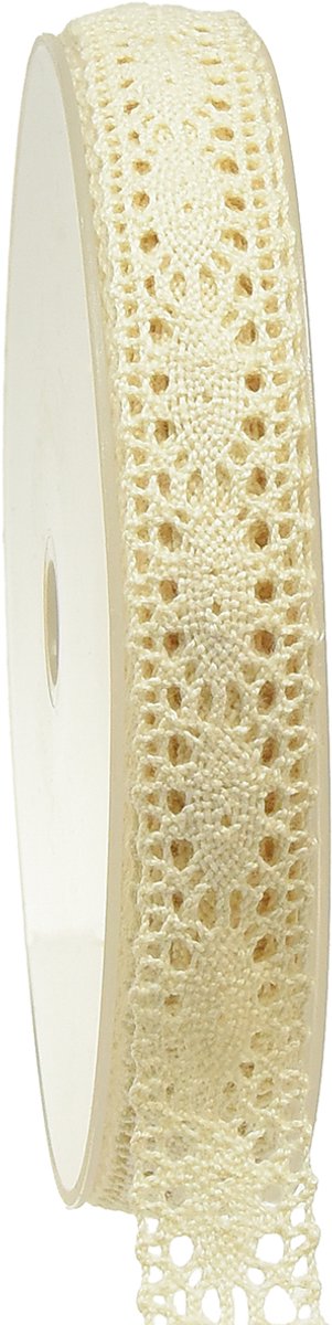 Kantlint crèmekleurig gehaakt lint decoratief lint B18mm L20m