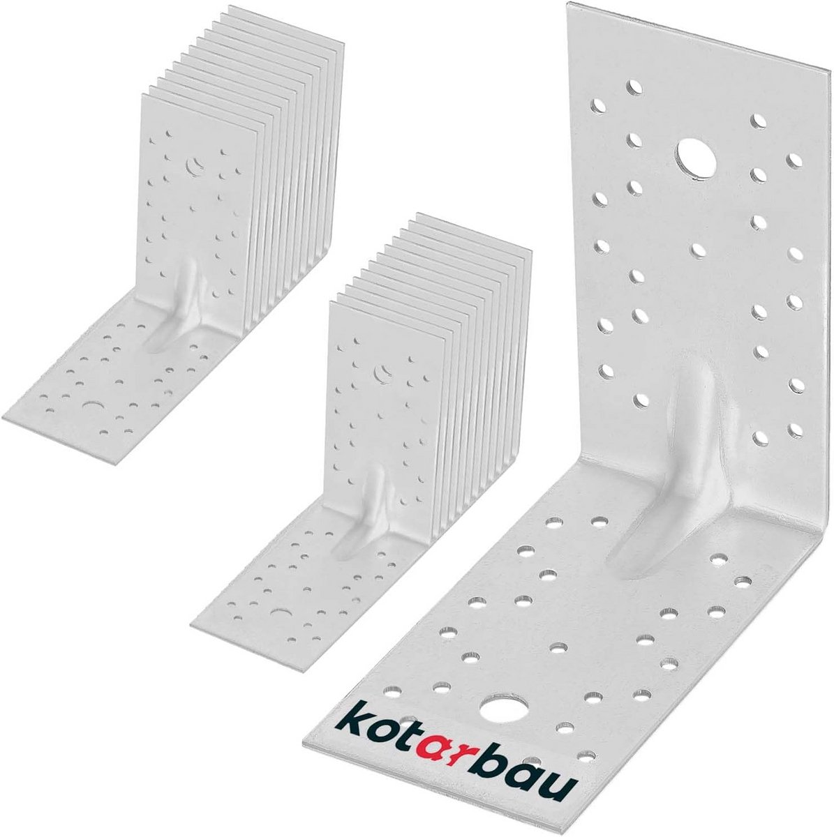 25 Stuks Verzinkte Hoekverbinding 150x150x80 mm - Zware Hoekanker met Ril voor Houtconstructies