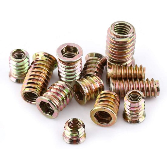Set Van 20 Verzinkte Inschroefmoeren – M8 X 25 Mm, Binnenzeskant, Koolstofstaal – Geschikt Voor Houten Meubels En Doe-het-zelf Projecten