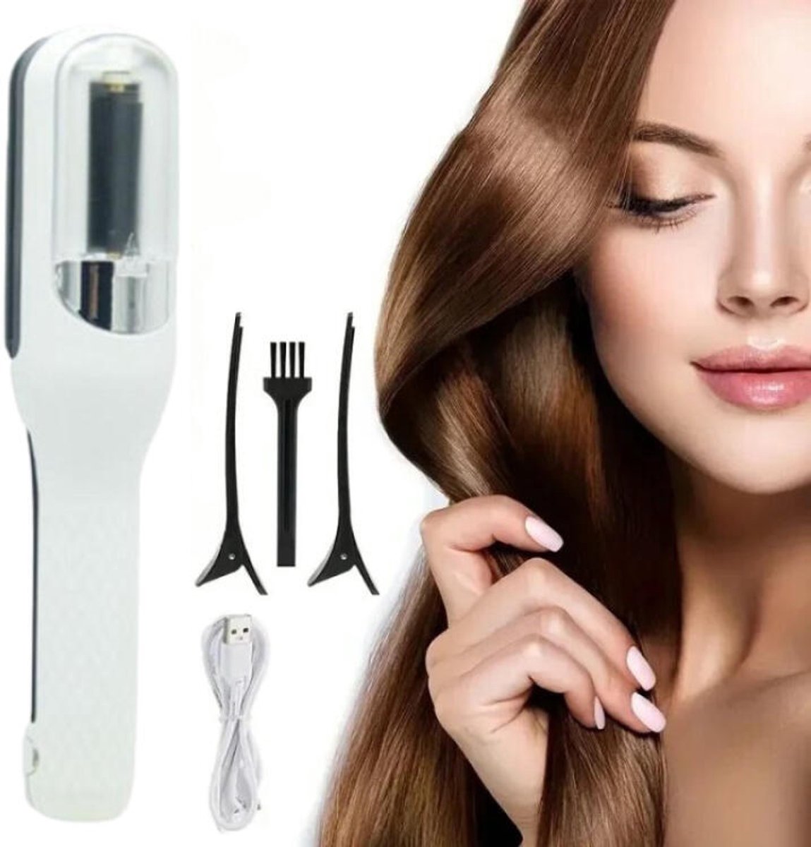 Split Ender Remover - Split Remover - Split Ender - Draadloos - Ender Remover Hairstylingtool - Haar En Verzorging - Glanzend en Gezond haar - Voor Gespleten Haarpunten - Voor Droog en Beschadigd haar - Incl. 5 Accessoires - 500 mah Oplaadbare accu