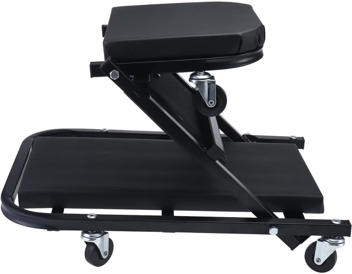 Florixa® Werkplaatskruk - Kruk - Werkkruk - Zwart - 61cm x 45cm x 11cm