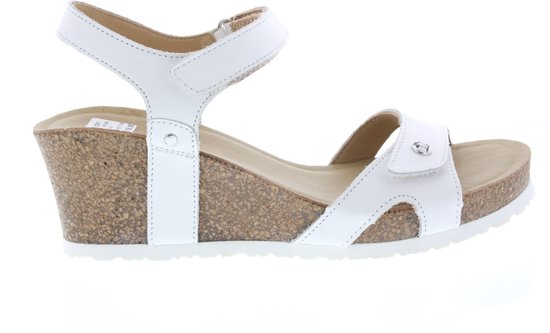 Panama Jack Julia Basics B17 sandalen met sleehak wit - Maat 39