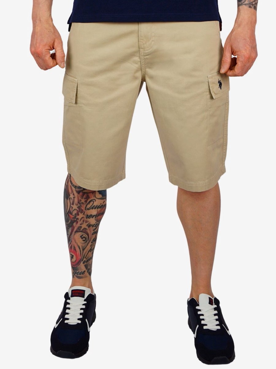 U.S. POLO ASSN. | Heren | Cargo Shorts | Lichtgewicht | Regular Fit | Beige | Maat XL