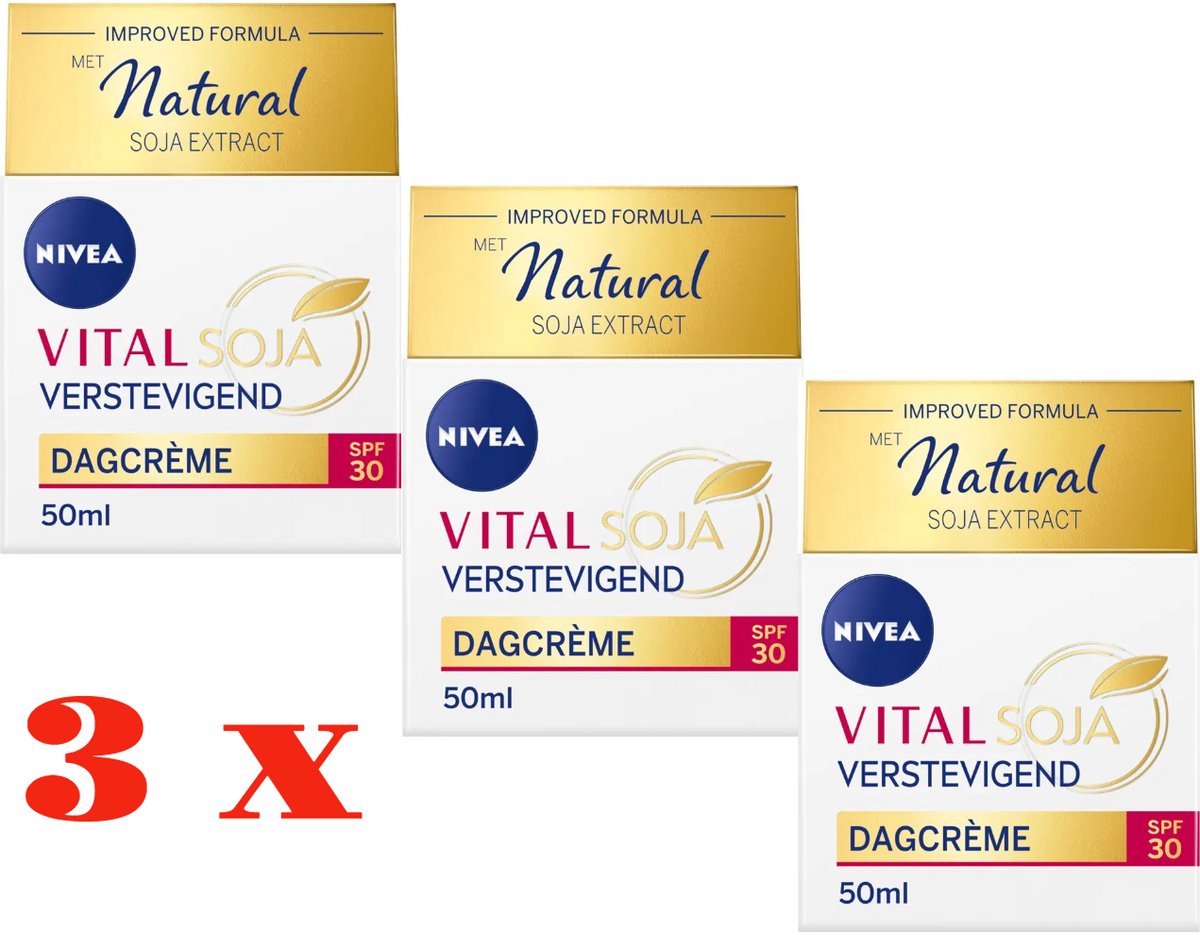 NIVEA Vital Soya Anti-Age SPF30Dagcrème Gezicht 3 x 50 ml