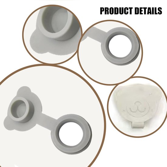 Badstopper - Lekvrije Stop - Water Dicht Houden - Flexibel Siliconen Materiaal - 3 x 2.5 x 1.1 cm - Grijs — afbeelding 2