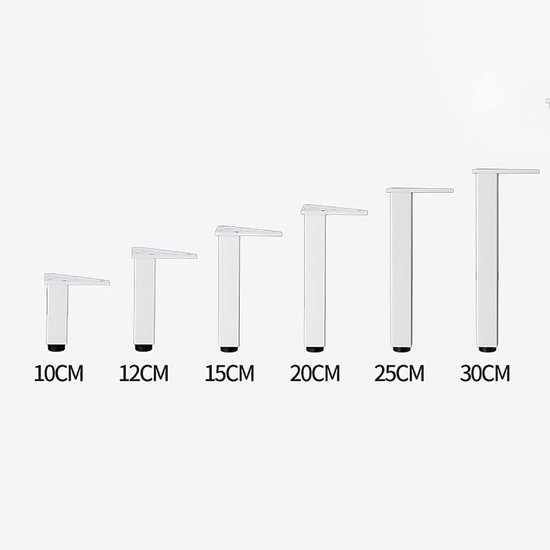 Verstelbare meubelbenen - Meubel risers - Meubels verhogen - Heavy duty constructie - 20 cm hoogte - Zilverkleurig — afbeelding 3