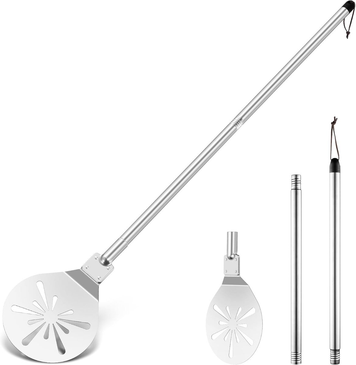 Pizzaschep RVS - Pizzaspade Pizza Schep - Pizza Bakken - Stevige Handgreep - Maat 2 - Zilver