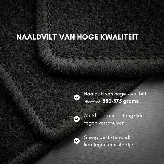 Tapis de voiture de voiture sur mesure - tissu noir - pour Volkswagen Golf 8 à partir de 2019-