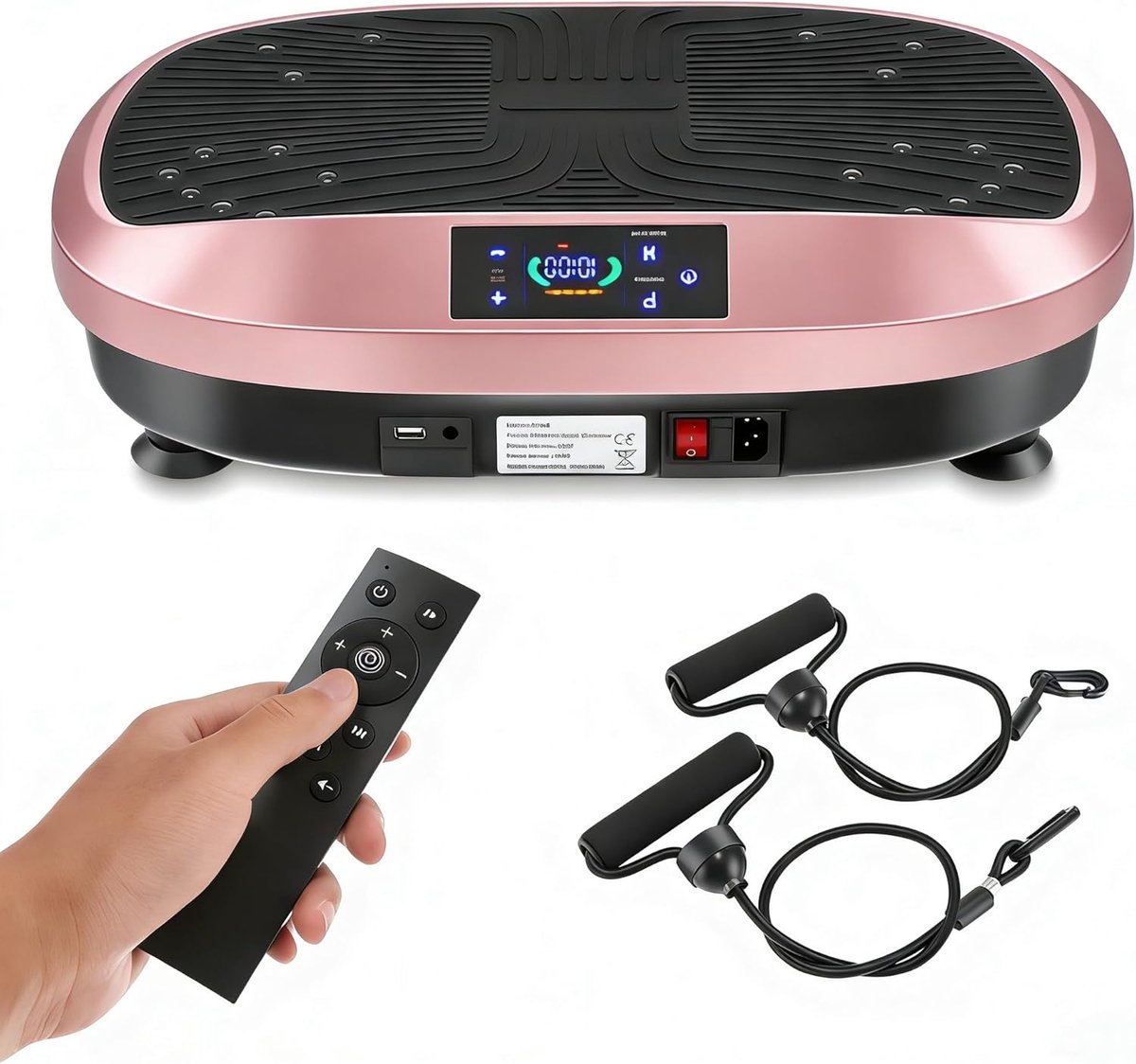 Trilplaat Sport - Home Workout Apparaat - Spierversterking Thuis - 120 Intensiteitsniveaus - 54.5 x 34.5 x 15 cm - Roze