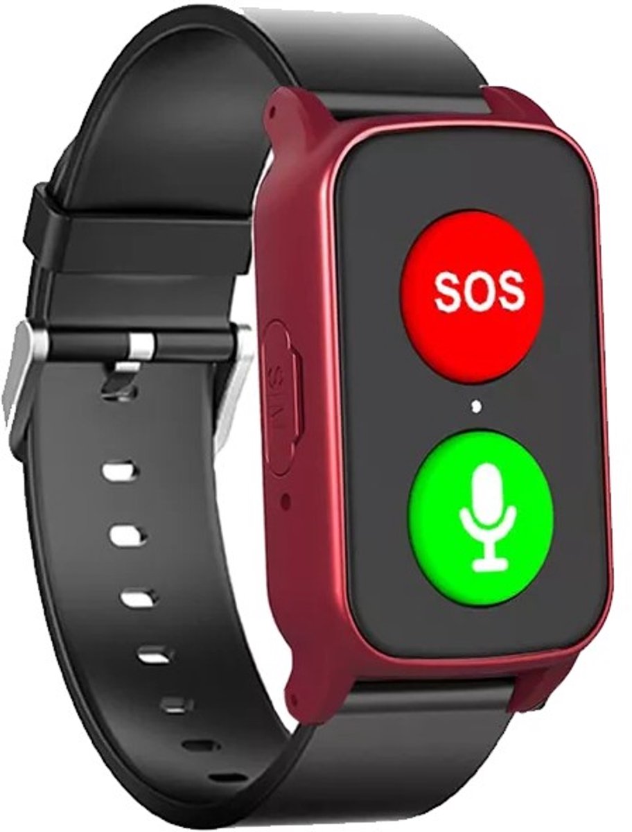 WatchToCare Lifeline, werkt overal, inclusief valdetectie -rood - (Deze maand inclusief extra draadloos oplaadstation)