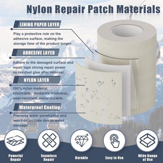 Reparatiepatches Nylon - Stoffen Tapes - Outdoor Uitrusting - Zelfklevend Waterdicht - 12 Stuks - Rood van Merkloos — afbeelding 4