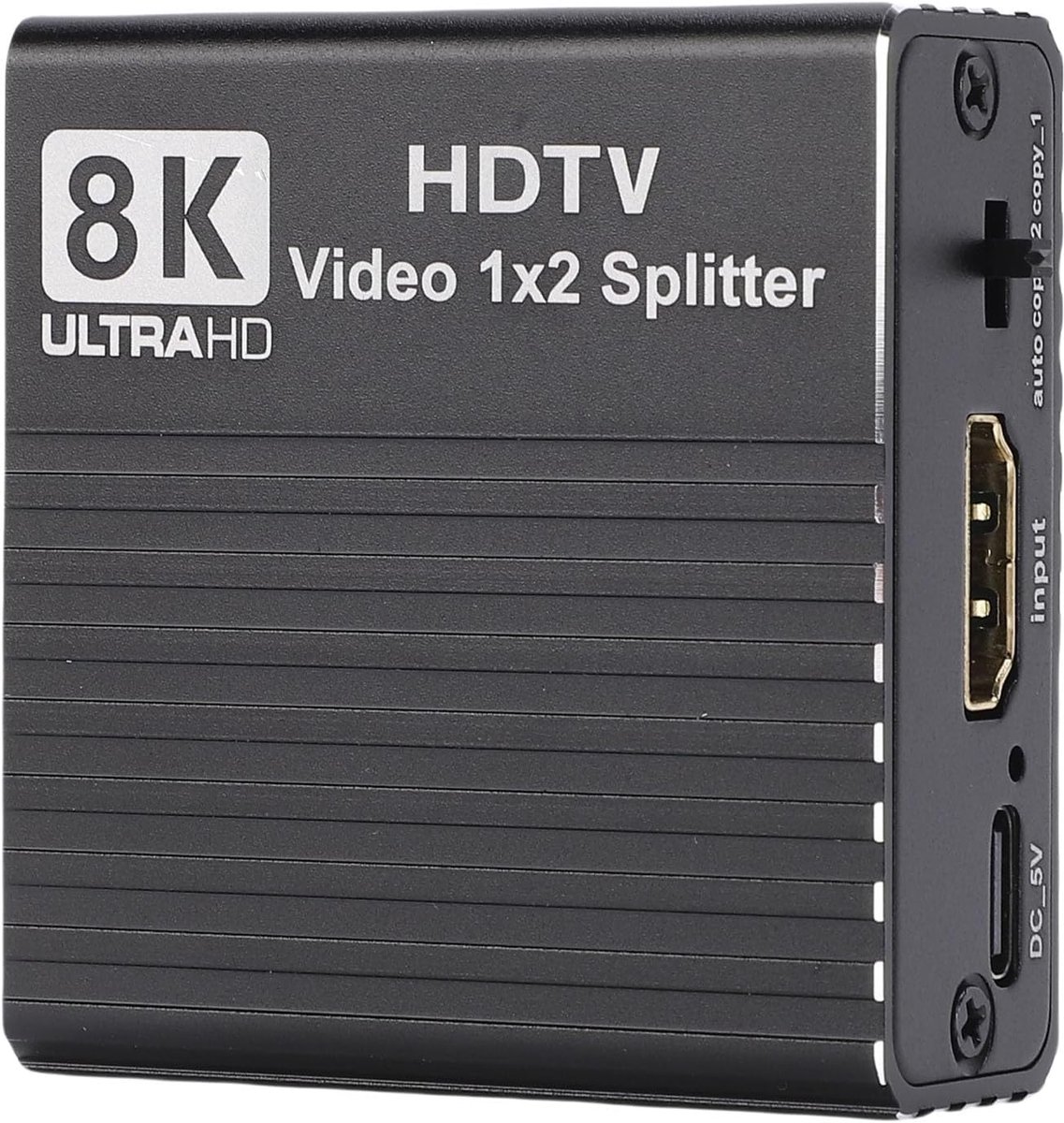 8K HDMI Splitter - Video Distributor - Dubbele Schermen - 48Gbps Bandbreedte - 13x9x4 cm