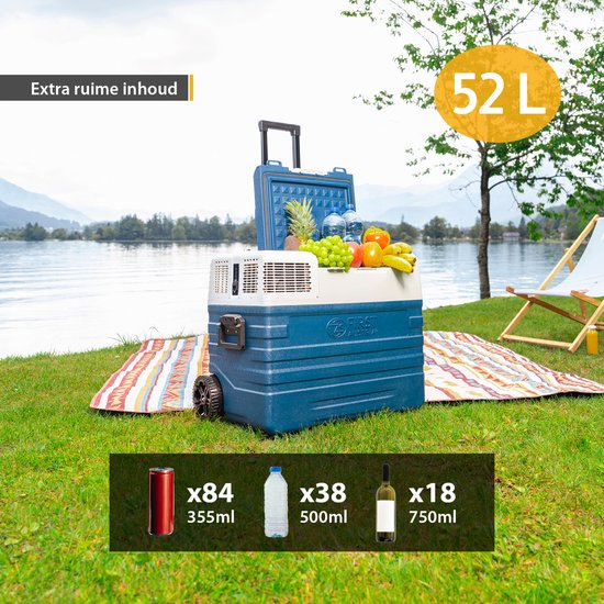 TZS First Austria Compressor koelbox, 52 l, -20 °C tot +20 °C, max/eco binnenverlichting, USB-aansluiting, trolleyfunctie en handgrepen van Merkloos — afbeelding 3