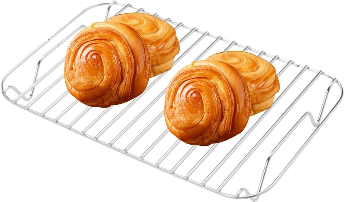 Keukenrooster - Bakplaat - Culinaire Verwarming - Robuust Plaatstaal - 17.8 x 12 x 2 cm - Zilver