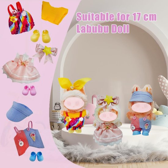 Leuke Poppenkleding Sets - Mini Accessoires - Poppen Aankleden - 3 Sets Inbegrepen - 17 x 10 cm van Merkloos — afbeelding 4