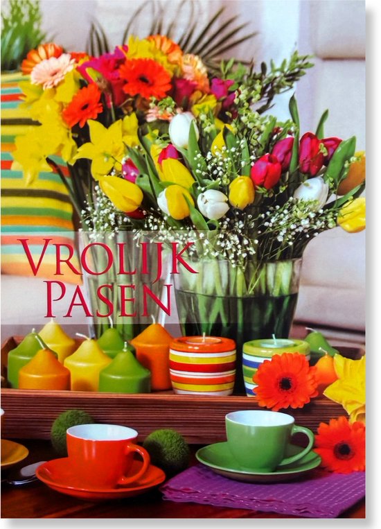 Carte de Vœux Joyeuse Pâques - Carte de Pâques - 12 x 17 cm - carte pliée Inclus enveloppe