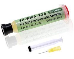 TLVX Soldeerpasta 10ML / RMA-223 Soldeervloeistof / Flux / Soldeervet / Geschikt voor Solderen van Printplaten / Computer Componenten / Telefoon / SMD Chip / Printplaat Reparatie / Inclusief Spuit en Naald voor Precisiewerk