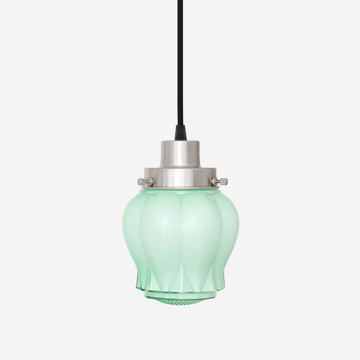 Coloured by Art Hanglamp aan snoer Eden Mint 20's Matnikkel - Art Deco Trade Zachtgroen