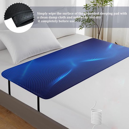 Aardingsmat - Bed mat - Ontspanning thuis - Ademend PU materiaal - 68 x 132 cm - Zwart — afbeelding 4