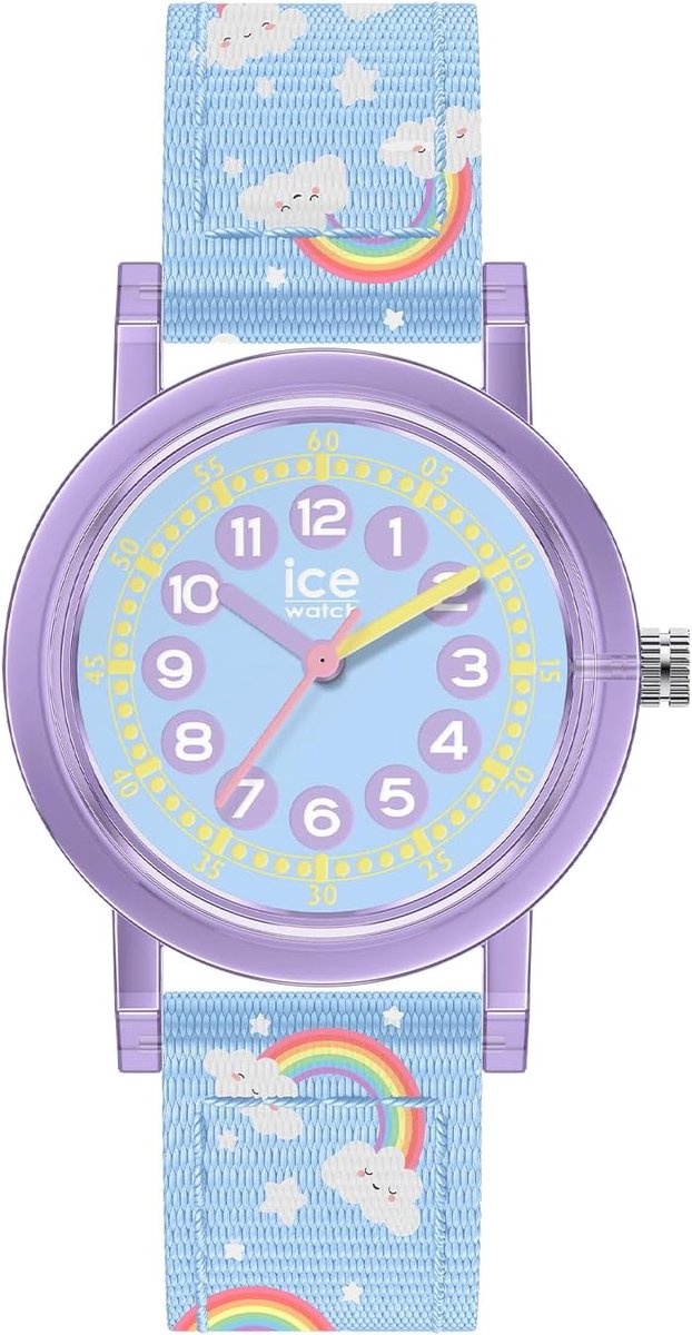 Kinderhorloge Leren - Tijd Leren Horloge - Dagelijks Gebruik - Vrolijke Kleuren - 17.5 x 6.6 x 1.3 cm - Lichtblauw