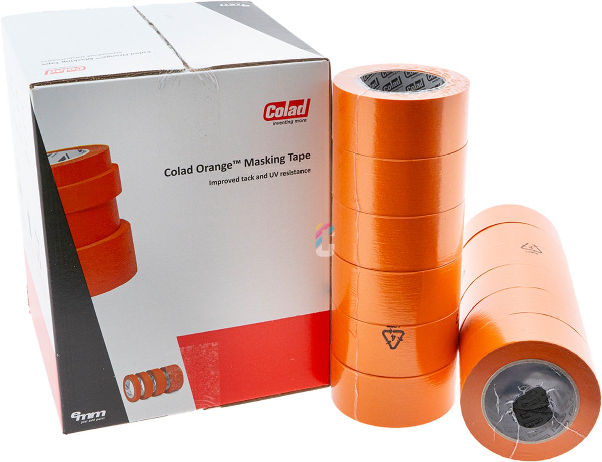 COLAD Orange UV Maskeertape 50mm x 50 meter - 24 rollen