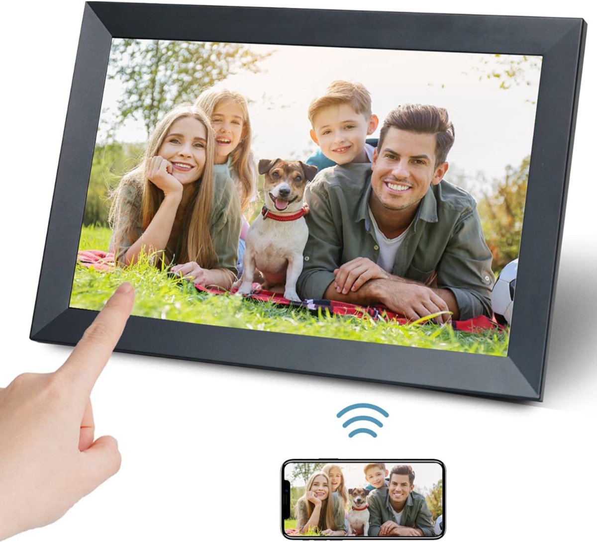 SVN® Digitaal Fotolijstje – Digitale Fotolijst – Digitale Fotolijst Met Wifi - Zwart- 26cm x 18cm x 3cm
