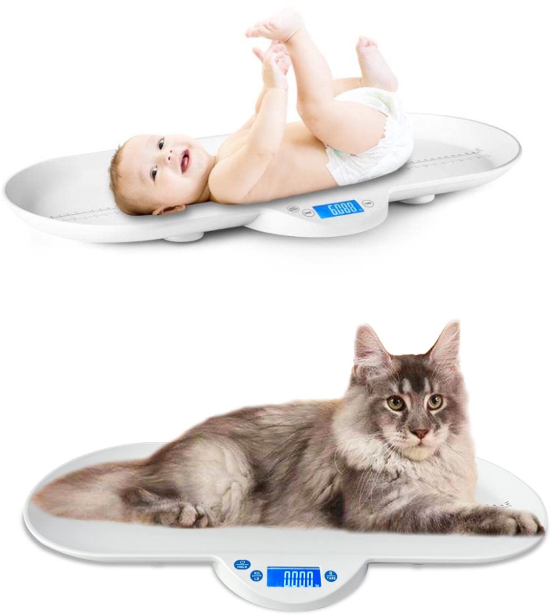 SVN® Weegschaal - Babyweegschaal - Dieren - Grijs - 66cm x 34cm x 6cm