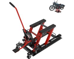 ACXIN Hydraulische Motorheftafel 680 kg - Verstelbare Motorheffer voor Motorfiets, ATV & Quad - Garage Krik met Antislip Platform en Duwstang