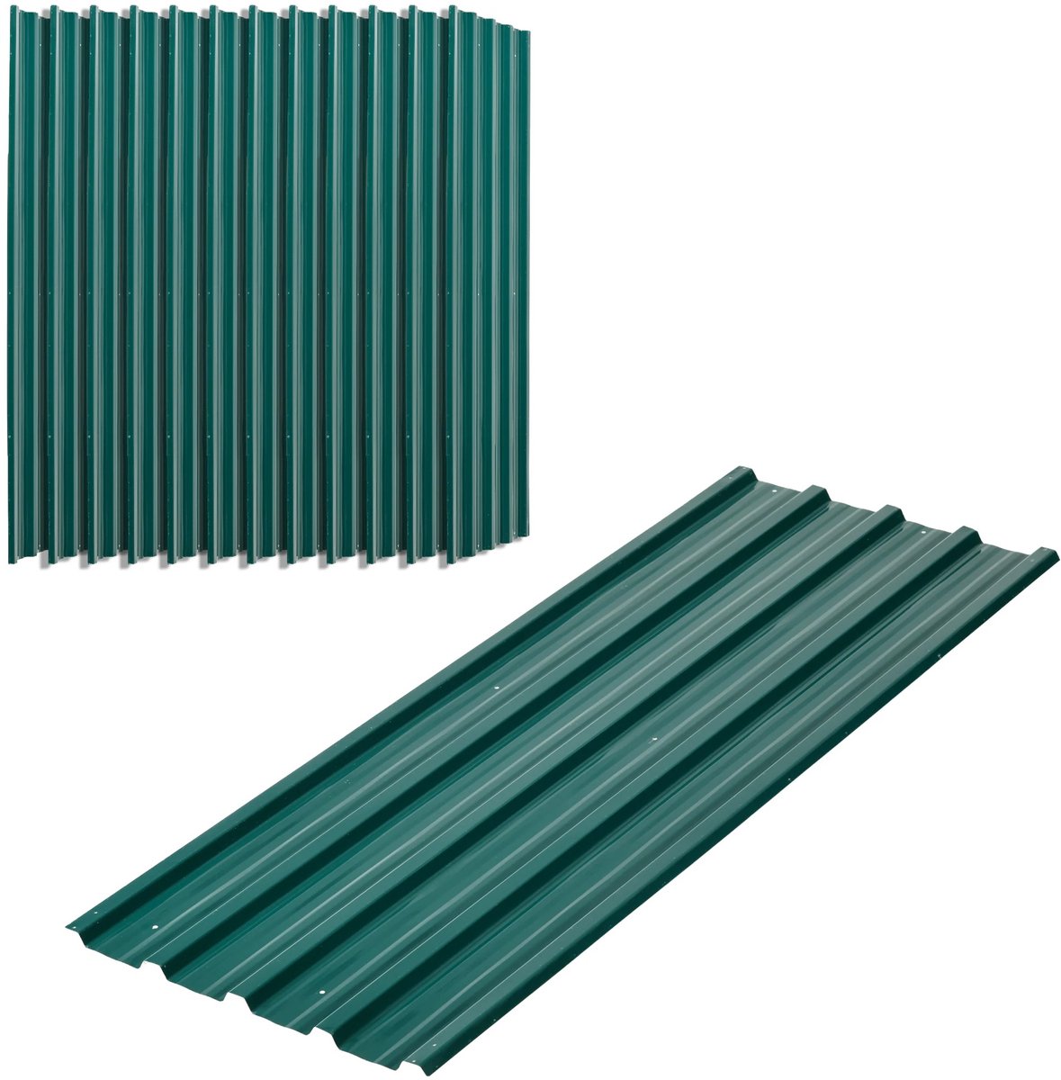 NordHaus Dakpanelen Set 12 Stuks - Gegalvaniseerde Golfplaten - Weerbestendig - Voorgeboorde Gaten - 129x45 cm