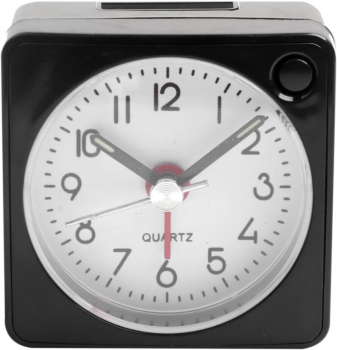Reiswekker Klein - Draagbare Klok - Stille Slaap - Crescendo Alarm - 6x6x3 cm - Zwart