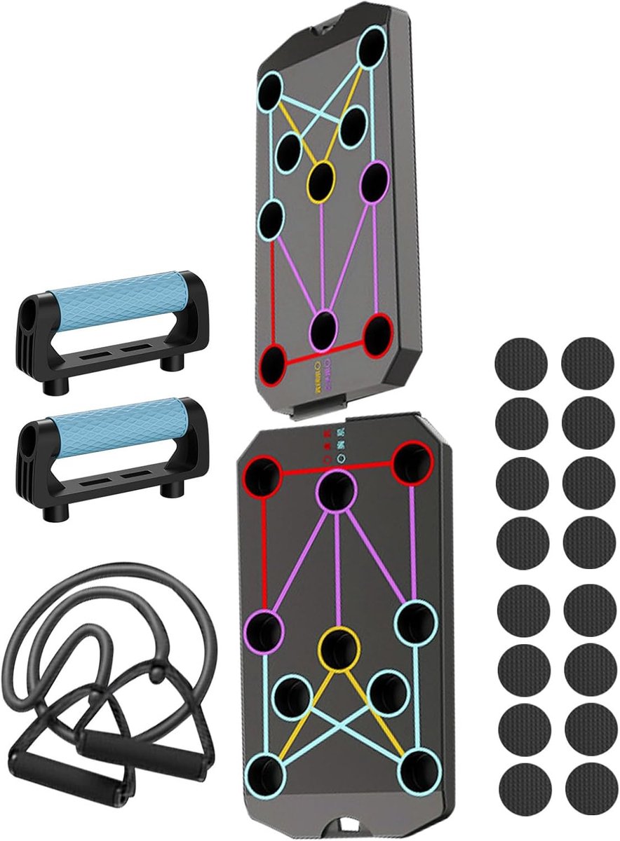 Fitnessbord - Trainingsapparaat - Spieropbouw - Opvouwbaar en draagbaar - 40 x 20 x 7 cm - Zwart