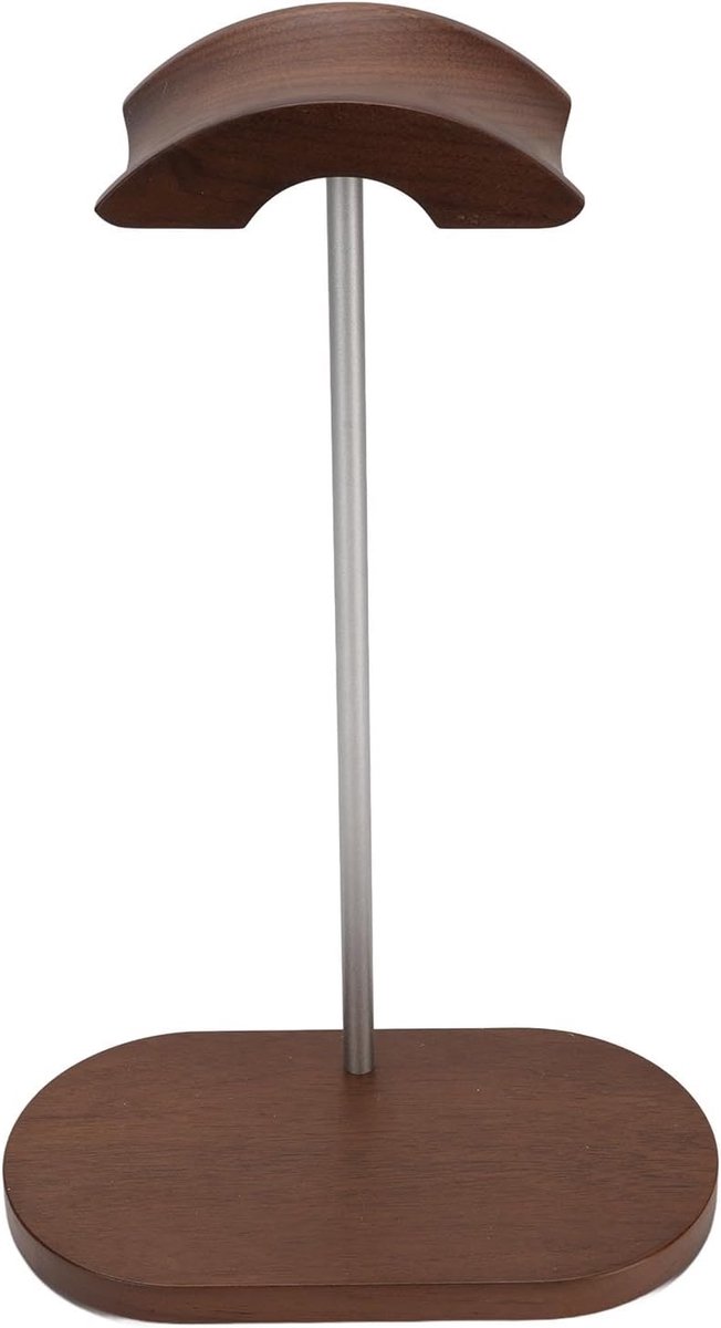 Hoofdtelefoonhouder - Headsetstandaard - Bureau Organizer - Walnoot Aluminium - Bruin