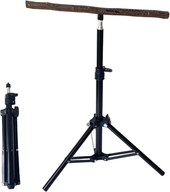 Foto: Vogelstandaard zitstok vogel binnen en buiten verstelbare hoogte klein 38cm