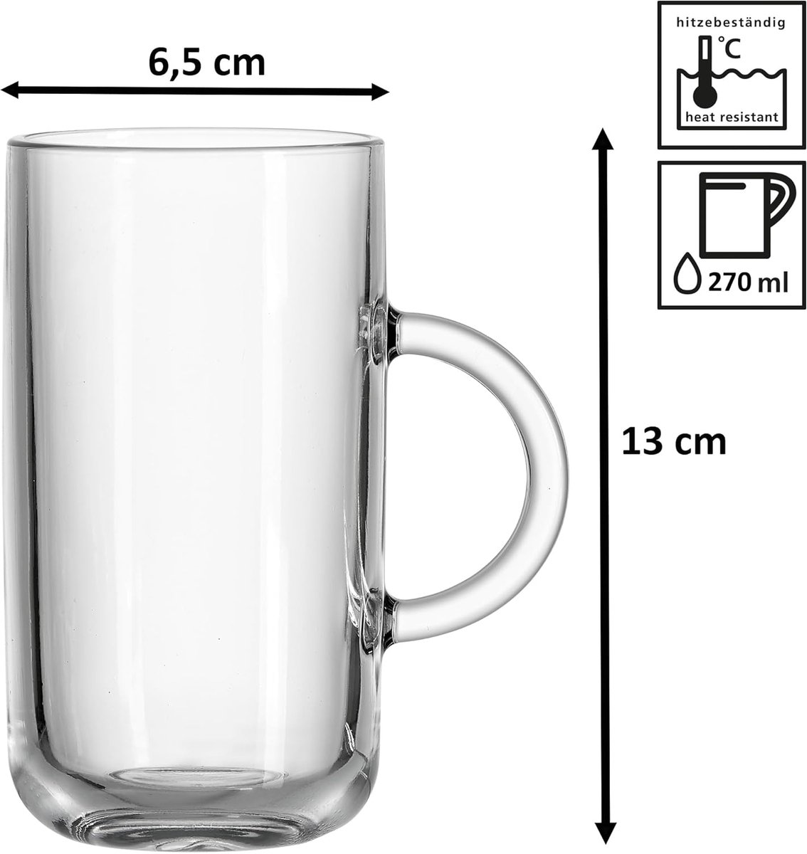 Theeglazen Set - Glühwein Glazen - Warme Dranken - Hittebestendig Glas - 270 ml - Transparant — cadeau in Cadeau-ideeën - foto 2